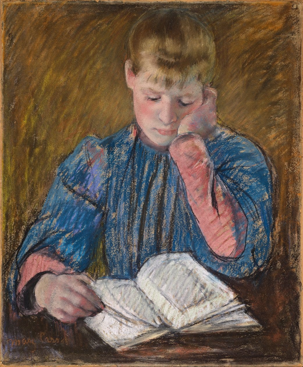 Young Girl Reading, c.1894 by Mary Stevenson Cassatt