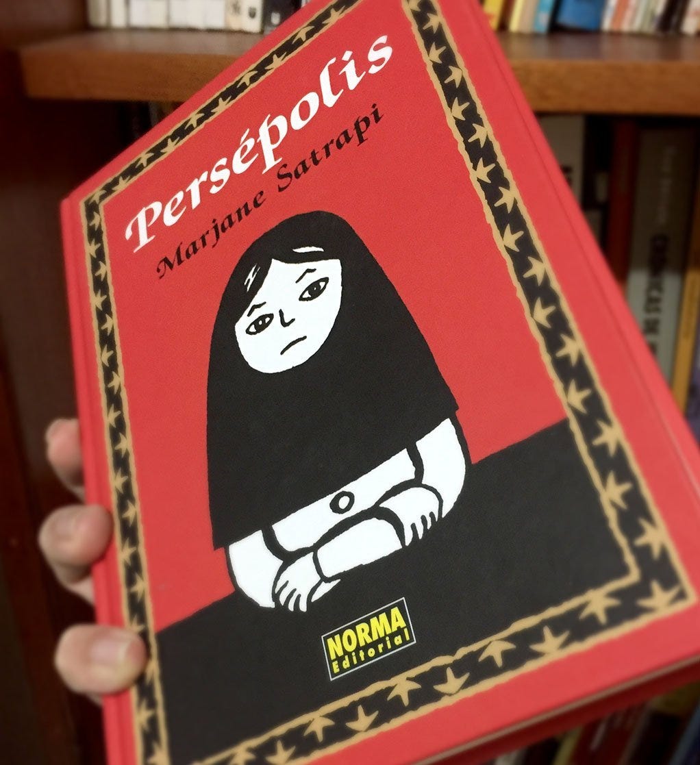 May be an image of book and text that says 'Persépolis Satrapp Satrapi nΝ.. Petsepo Marjane mи.χoлς NORMAI Editorial'
