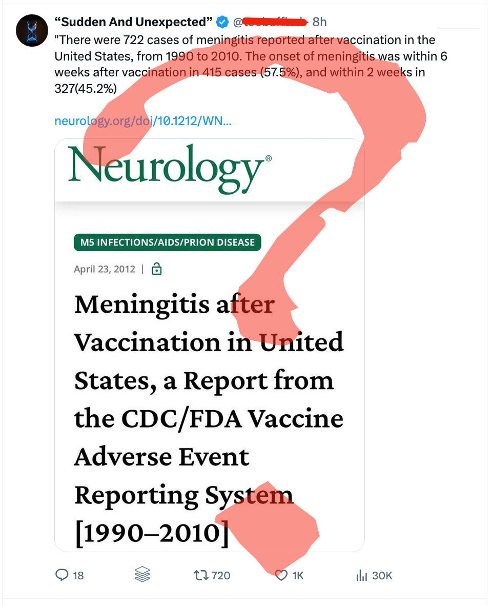 If you are seeing a lot of posts about meningitis, you can bet that anti-vaccine ghouls are exploiting an outbreak somewhere.