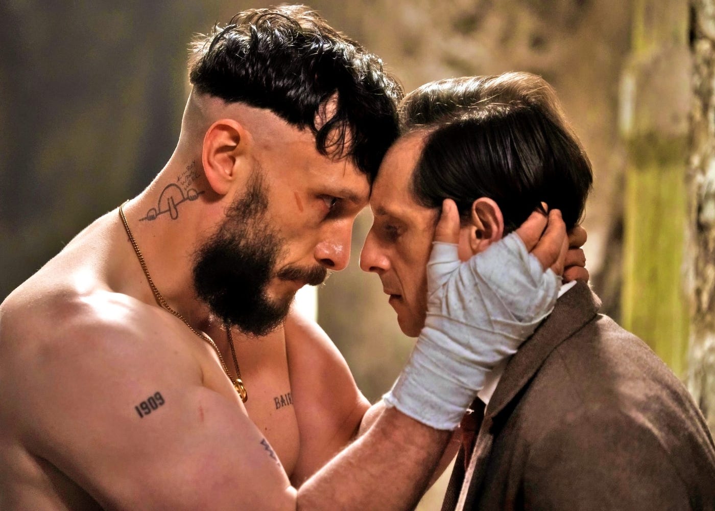 Richard Gadd as Ruben Pallister and Jamie Bell as Niall Kennedy in Half Man