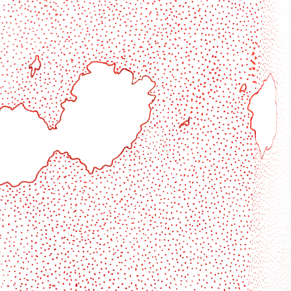 sketch with red dots