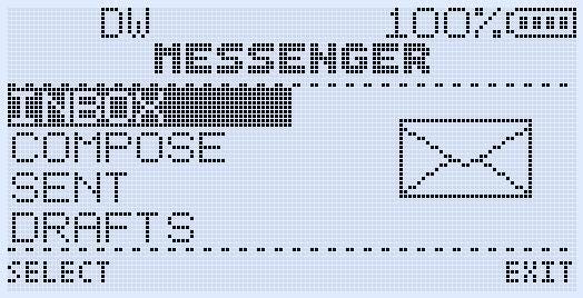 GOGUFW Messenger display on a Quansheng UV-K1 portable radio