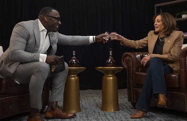 Kamala Harris toasts NFL star with cognac as she explains why she cares ...