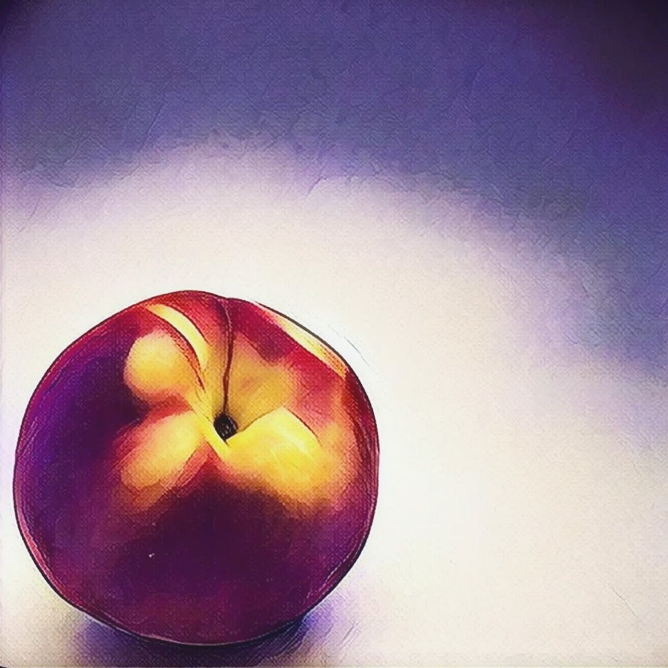 A single, lonely little peach.