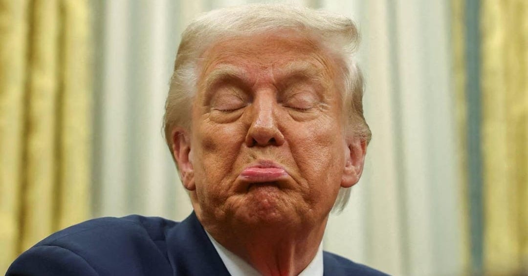 Trump reacts to something he doesn't like in the Oval Office on March 6th :  r/pics