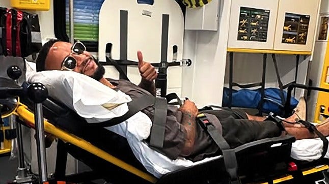 JLS star Aston Merrygold rushed to hospital as singer shares update from the back of an ambulance
