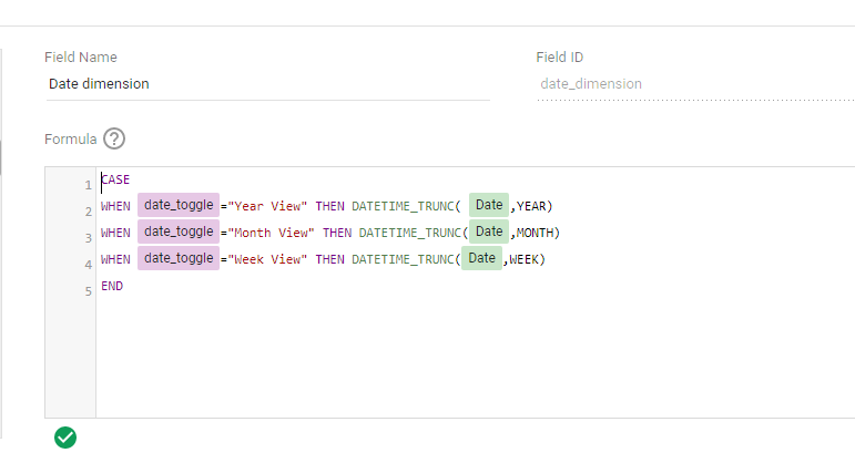 Looker Studio date toggle formula field
