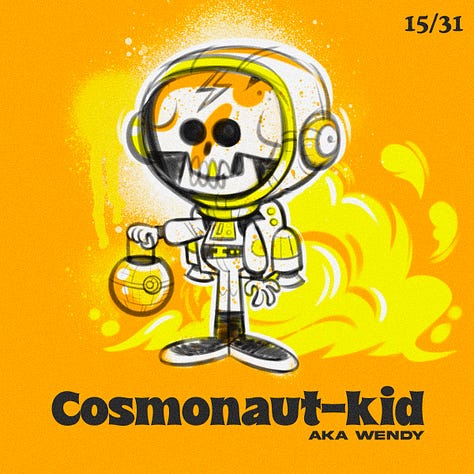 Spooky Kiddos are my custom character creations. They're kids dressed up in they're spookiest costumes. I drew one everyday for the entire month of October.