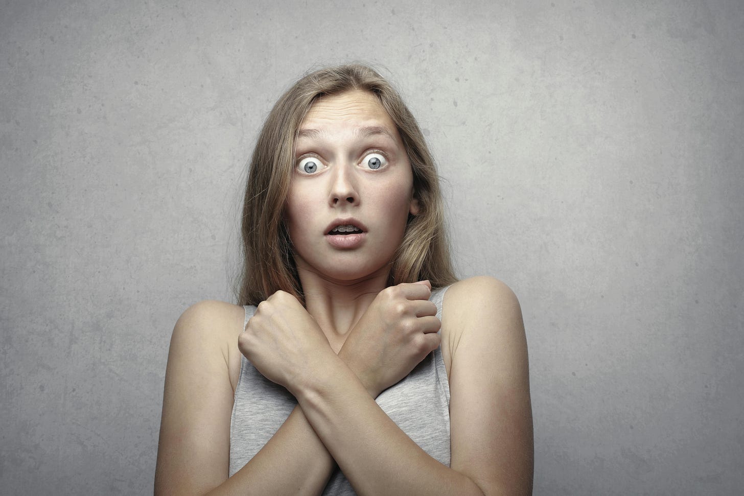 Woman with surprised look