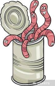 Wall Mural can of worms saying cartoon