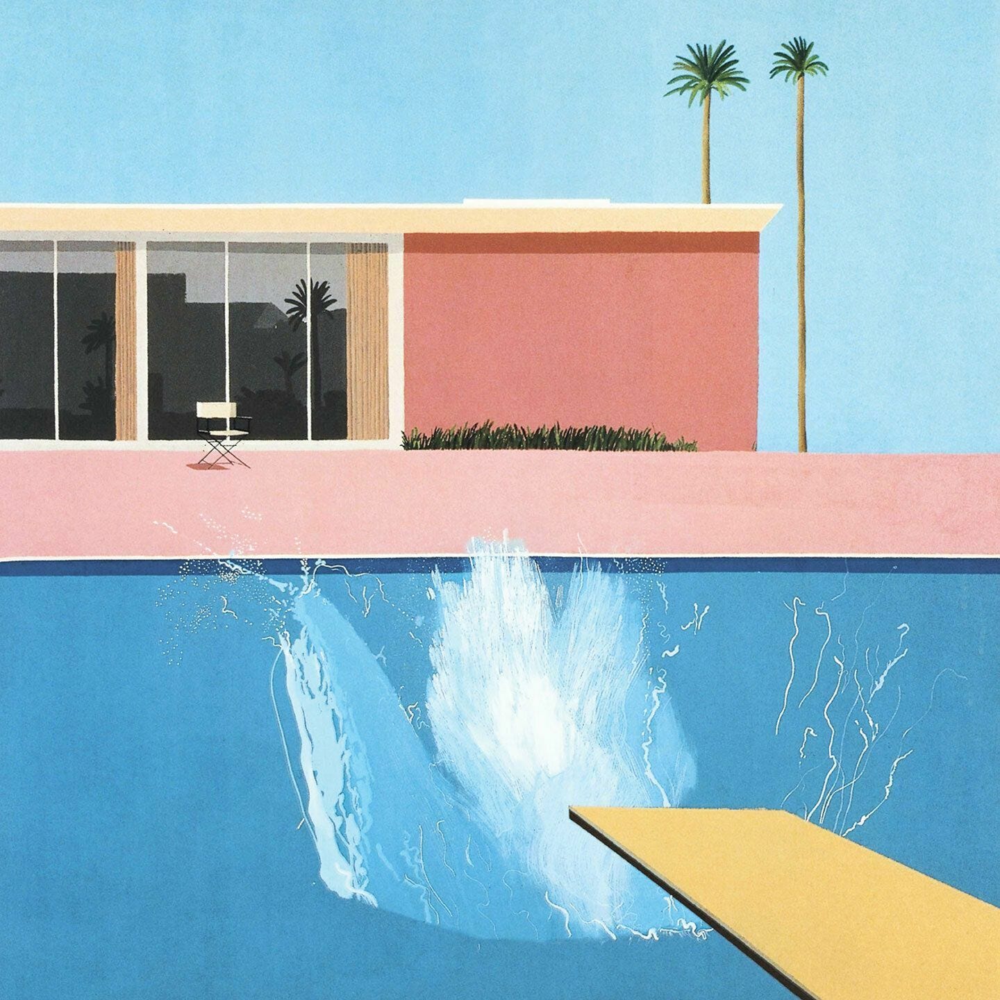 David Hockney A Bigger Splash CANVAS WALL HANGING PICTURE PRINT ART 20x20 Inch - Picture 1 of 1