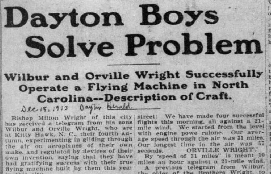 Wright Brothers Newspaper Articles 1902 - 1914