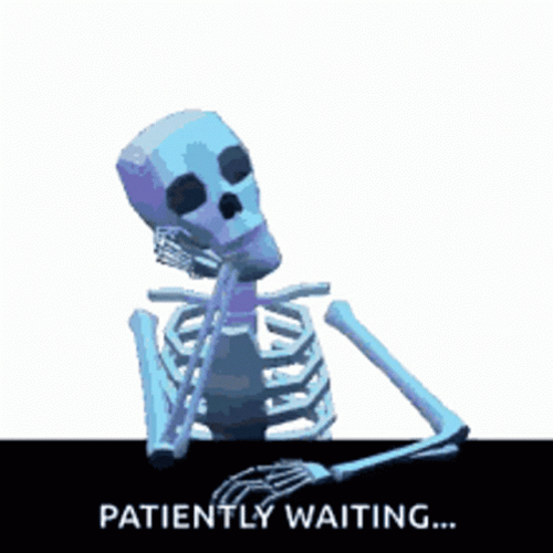 Patiently Waiting Skeleton Meme GIF | GIFDB.com