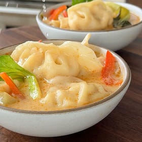 Thai Red Curry Dumpling Soup