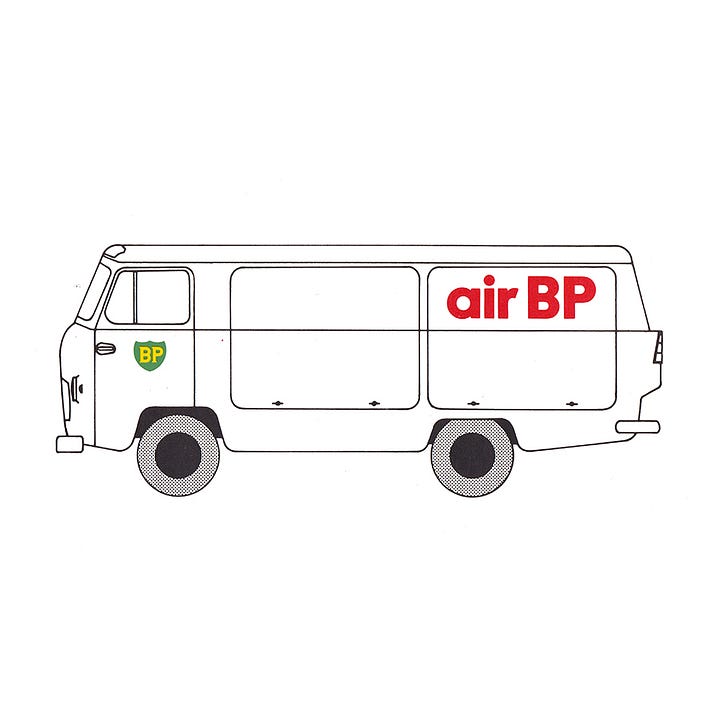BP Alphabet, Air BP van livery, Adrian Frutiger, Crosby/Fletcher/Forbes