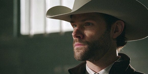 Jared Padalecki doing a Walker Cordell white hat moment in shadow. Jared Padalecki doing a Walker Cordell white hat moment in shadow.