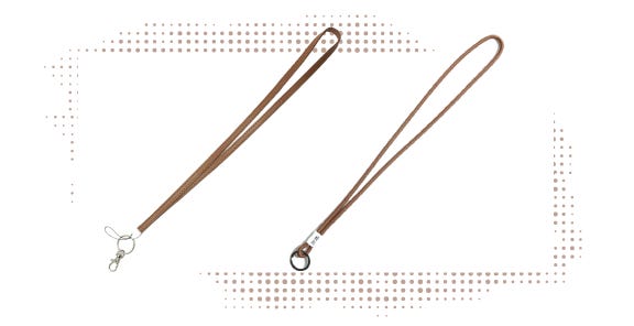 Two keychains, the same color and style.