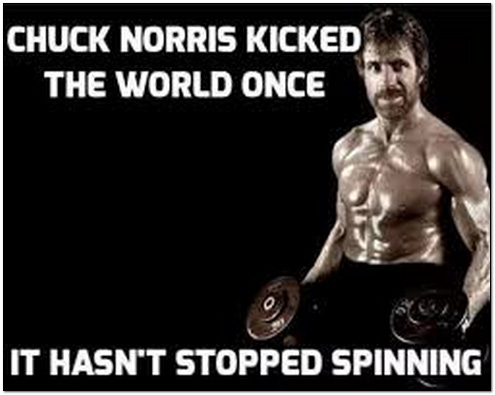 Chuck Norris kicked the world once ... it hasn't stopped spinning