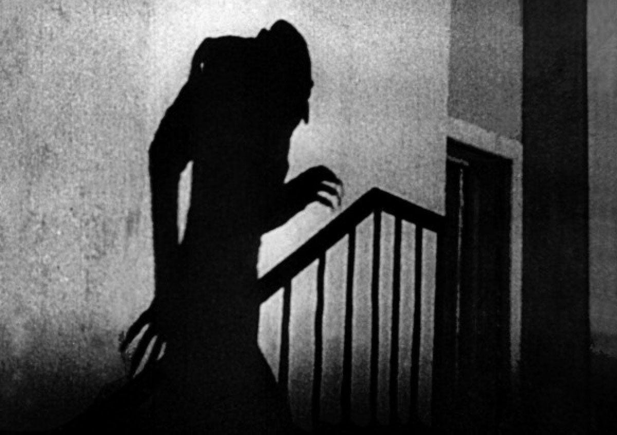 Count Orlok casts his shadows on the wall - from Nosferatu
