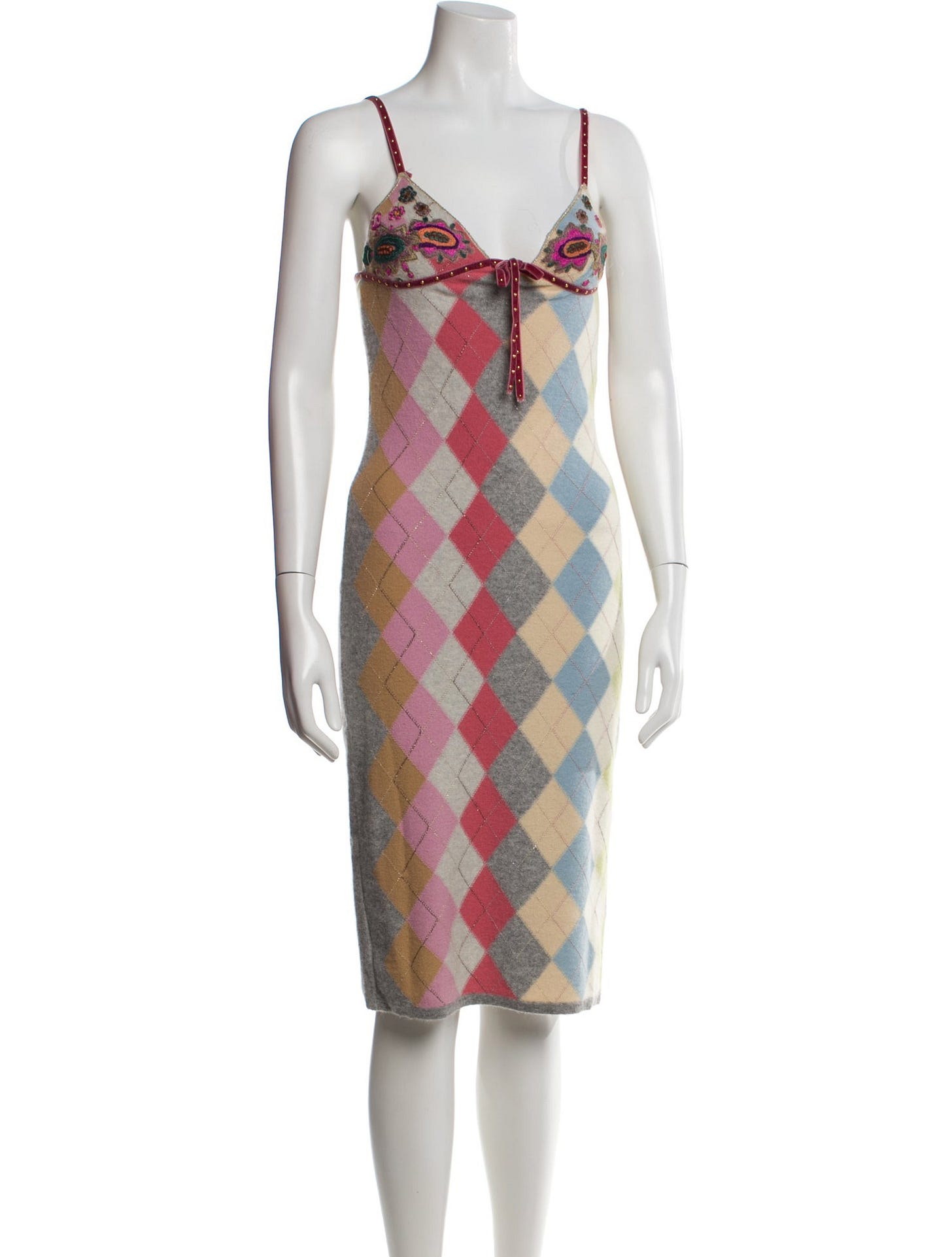 Plaid Print Knee-Length Dress Plaid Print Knee-Length Dress