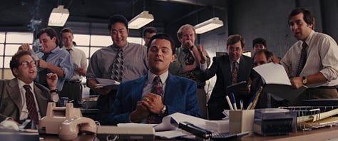 Wolf of Wall Street film stills showing office interior