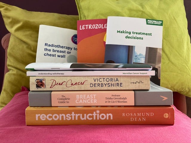 A selection of books about Breast Cancer 