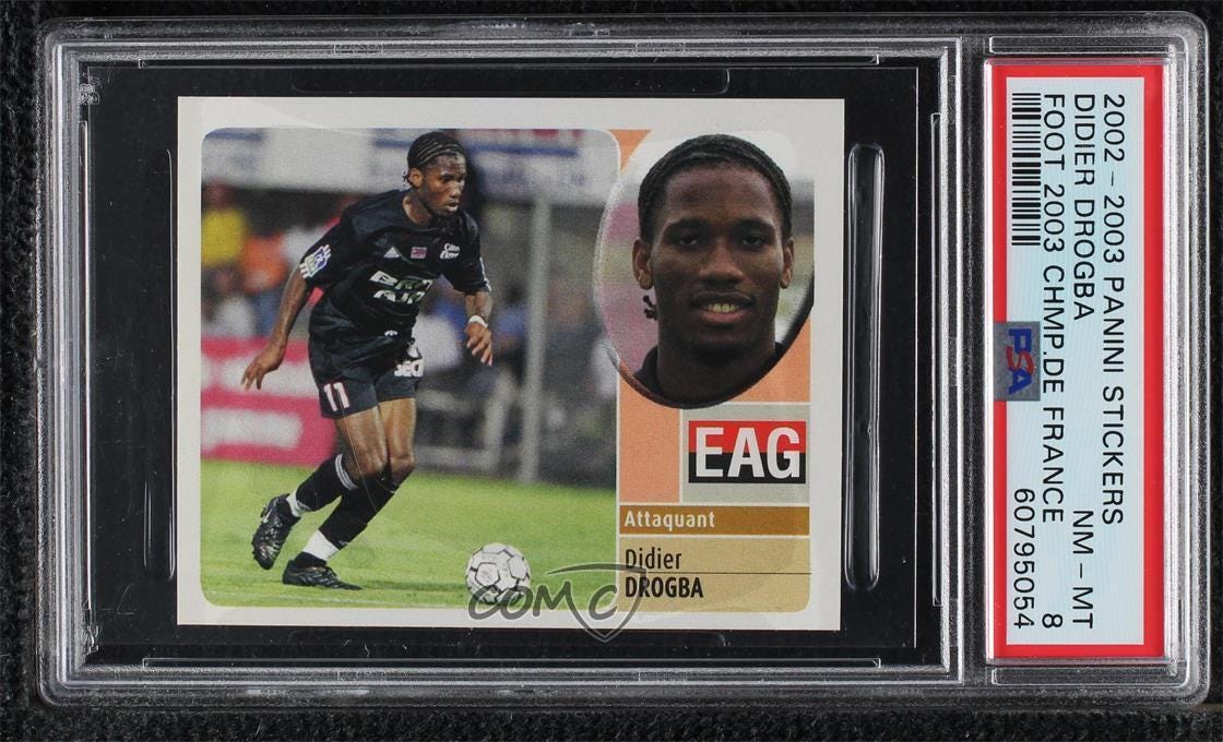 2002-03 Panini Foot Stickers Didier Drogba PSA 8 - Picture 1 of 3