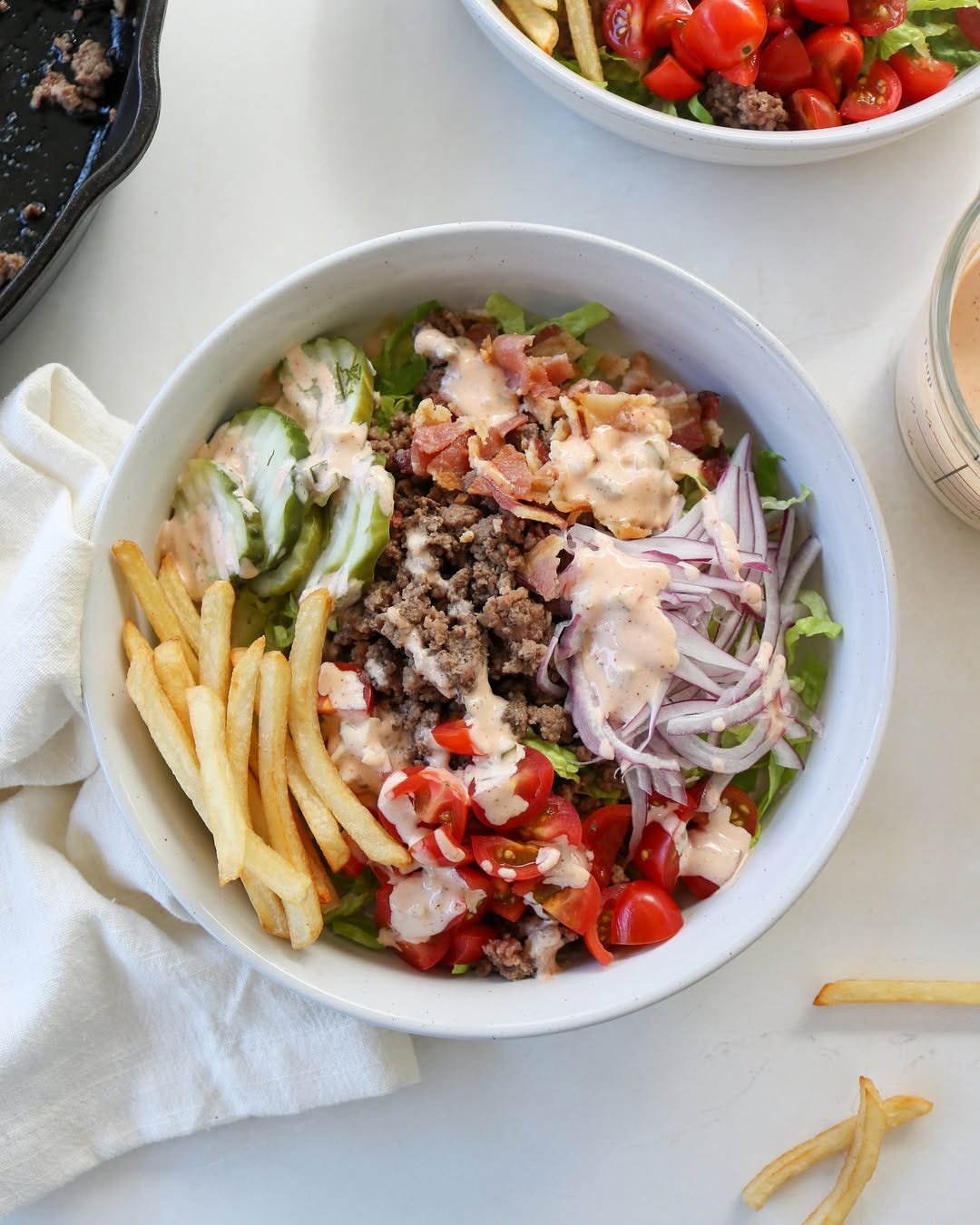 White bowl full with salad White bowl full with salad