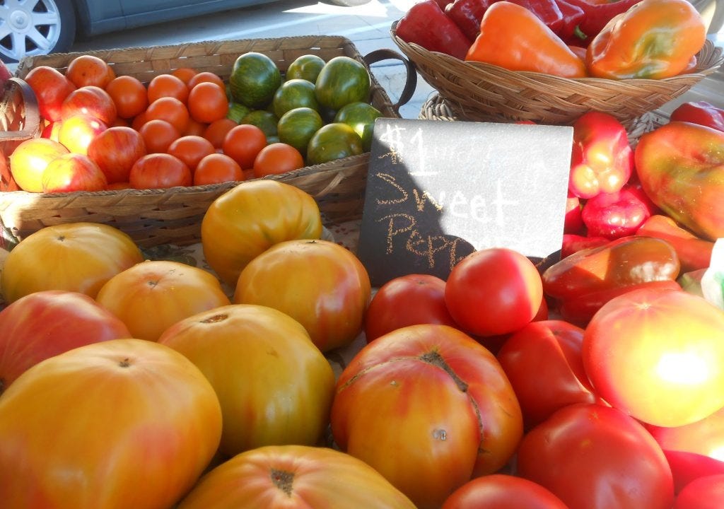 vegetables at a farmers market