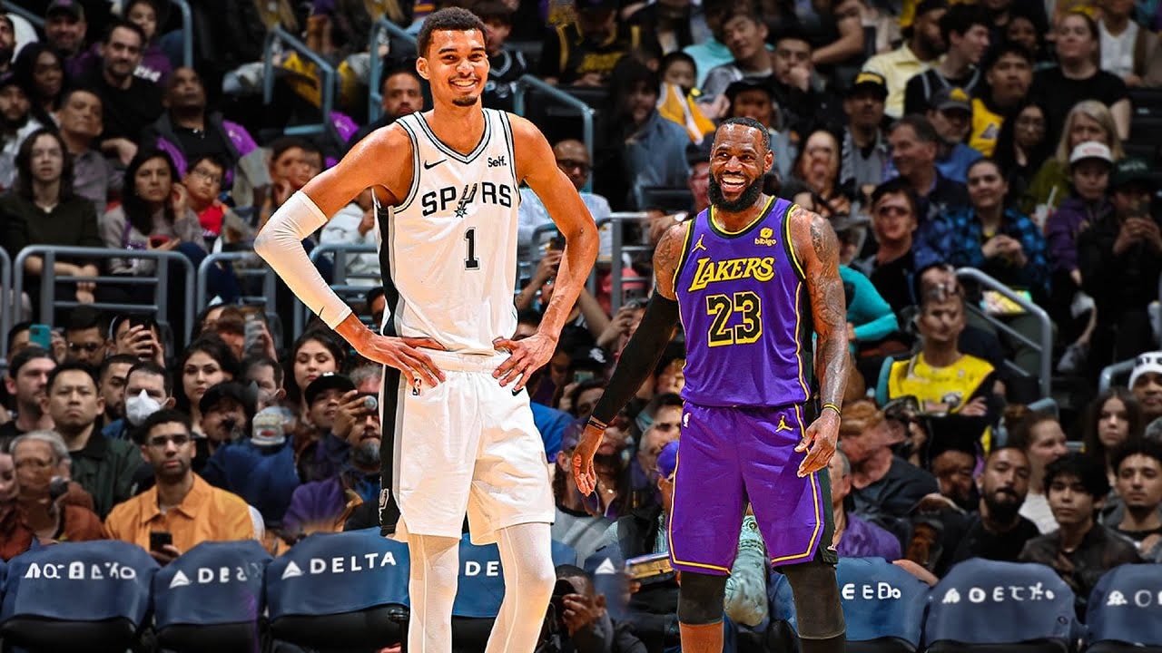 Wembanyama next to Lebron