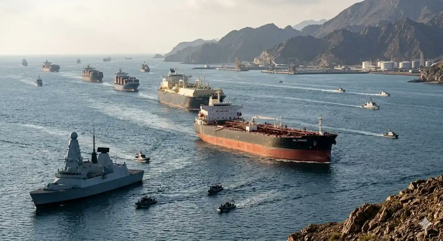 برغم سيطرة #إيران على #مضيق_هرمز، تتصاعد التهديدات الأمريكية بالحصار وسط  توتر متزايد في واحدة من أهم الممرات النفطية في العالم. #العلم #لماذا 🇮🇷 # Iran | #Hormuz 🗾