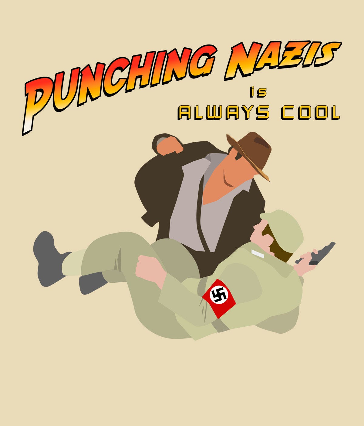 Punching Nazis is always cool T-shirt - NewsThump Store Punching Nazis is always cool T-shirt - NewsThump Store