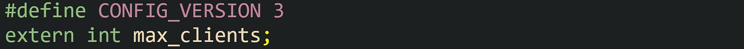 #define CONFIG_VERSION 3 extern int max_clients;