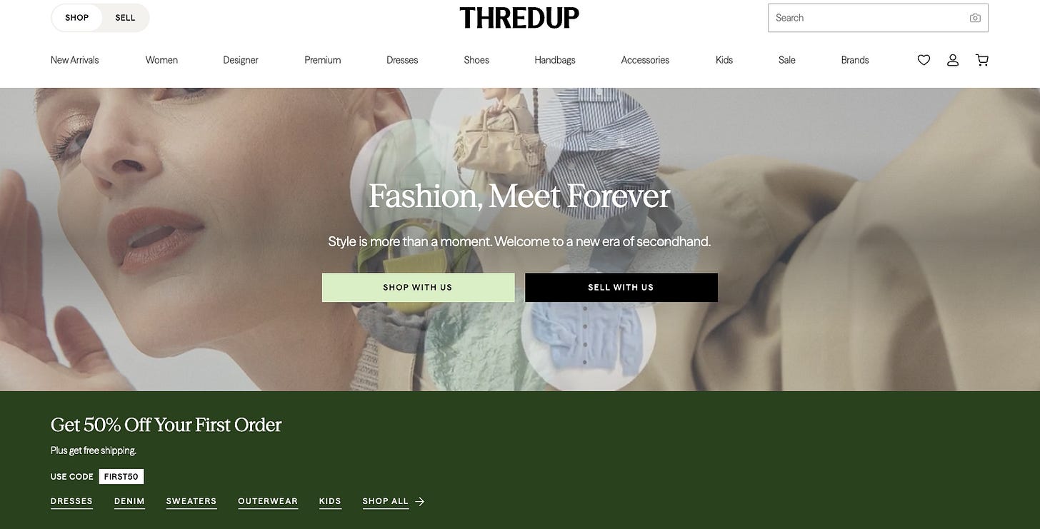 ThredUp rebrand rethinks identity to emphasize AI and tool updates