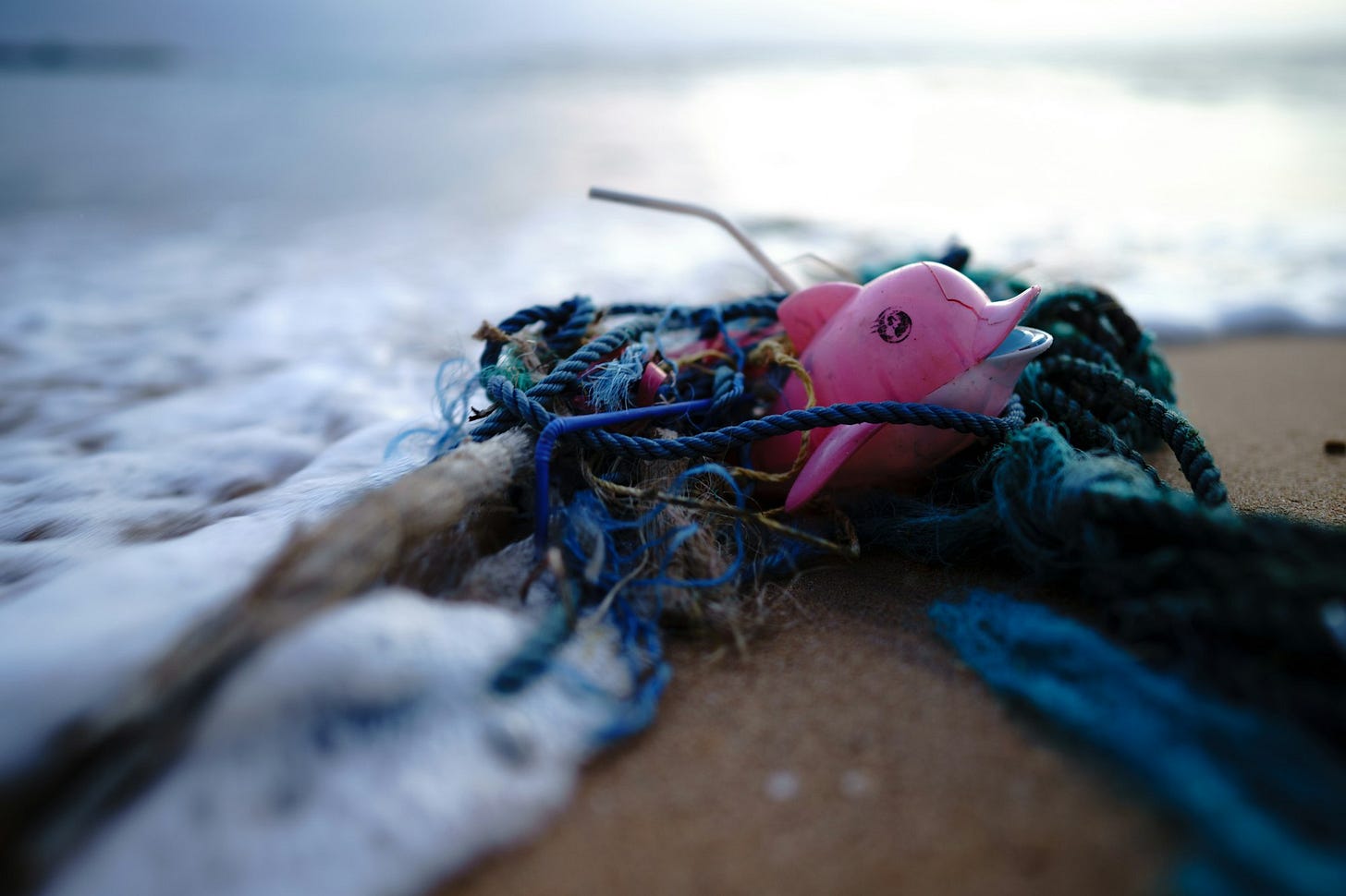 Plastic washed up on the beach
