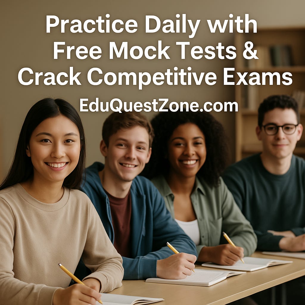 Practice Daily with Free Mock Tests & Crack Competitive Exams | EduQuestZone.com