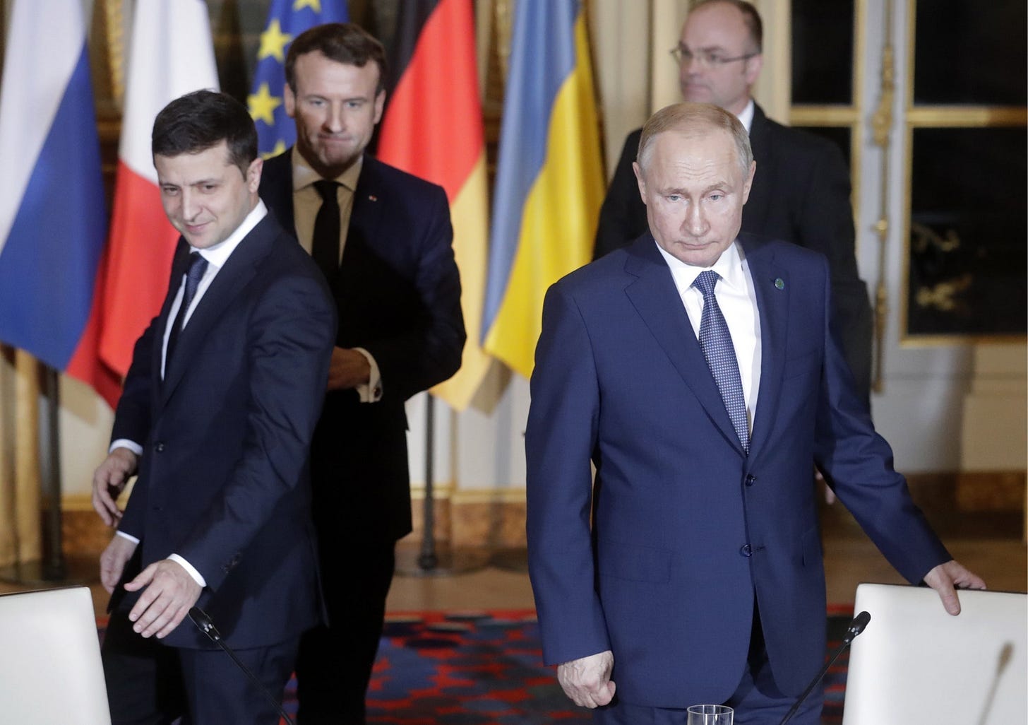 Politeness prevails as Putin and Zelensky hold inaugural meeting | The Independent | The Independent Politeness prevails as Putin and Zelensky hold inaugural meeting | The Independent | The Independent