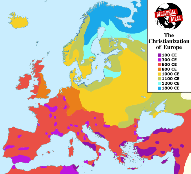 The Christianization of Europe (100-1800 CE) : r/MapPorn