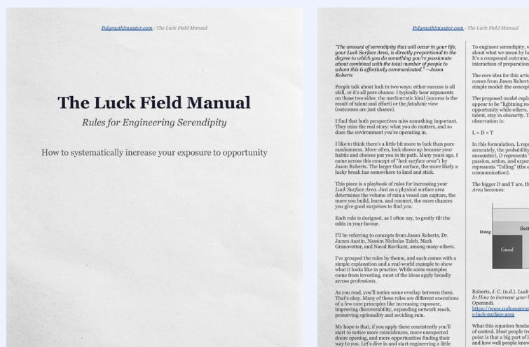How To Manufacture Luck
