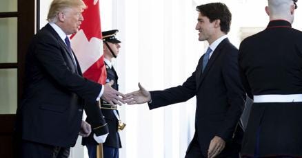 Donald Trump and Justin Trudeau shake hands: an analysis
