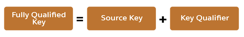 Image showing the composition of FQK which the key qualifier field and the source key.
