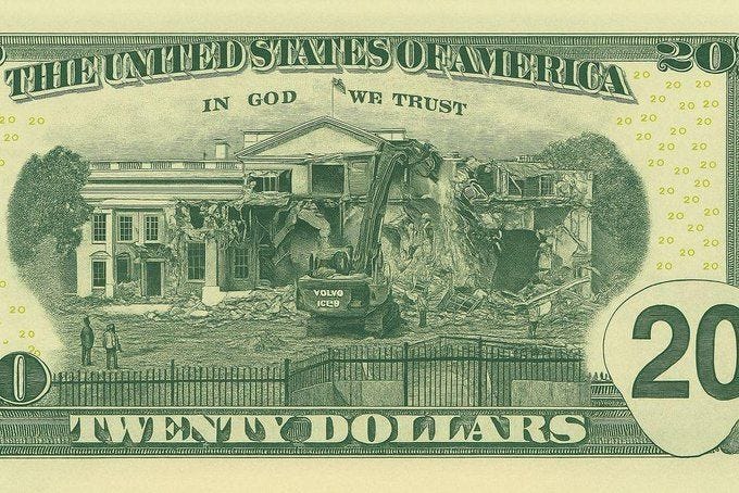 May be an image of money and text that says "月制0 ΤΗE STANES PHMUNHEDSINTESO DRAMERICA® 2 IN GOD WE 20 20 TRUST 20 2020 20 0 20 20 20202020 20 20 20 20 20 20 20 20 20 20 20 20 20 20 20 20 20 20 20 20 20 20 20 VOLVO ICE9 TWENTYDON DOLLARS 20"