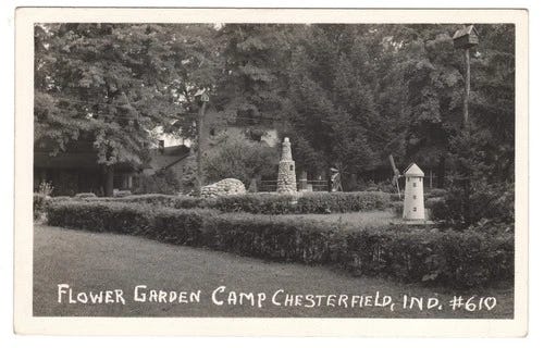 Flower Garden Campgrounds Chesterfield Madison County Indiana RPPC Postcard - Picture 1 of 2