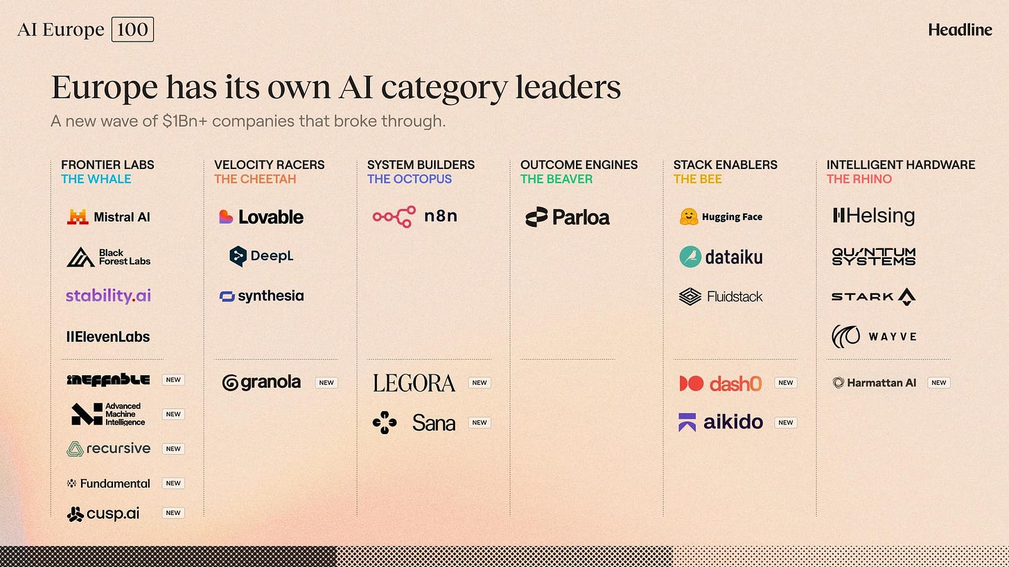 An overview of Europe's own category leaders