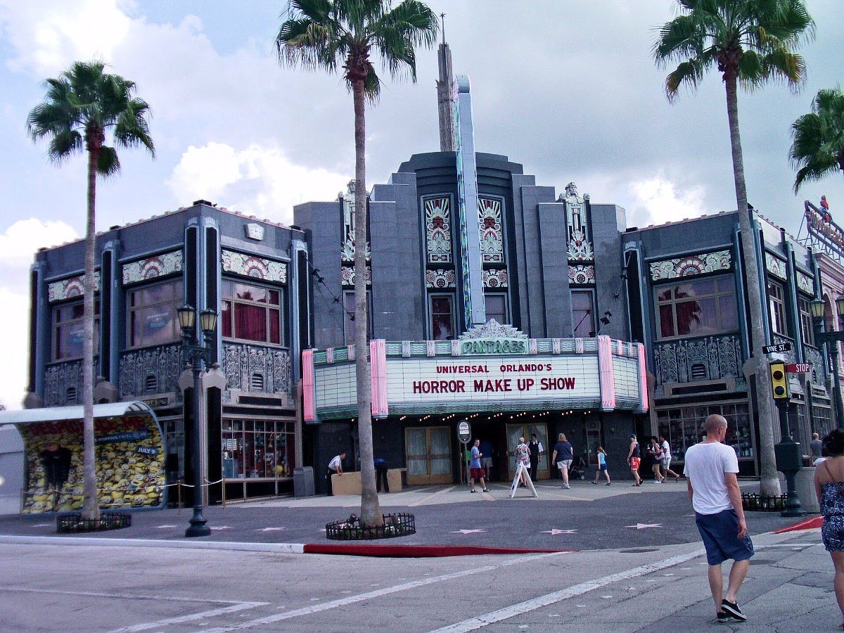 The Horror Make-Up Show theater at Universal Studios Florida in 2010. Image: Snowman Guy via Wikimedia Commons The Horror Make-Up Show theater at Universal Studios Florida in 2010. Image: Snowman Guy via Wikimedia Commons