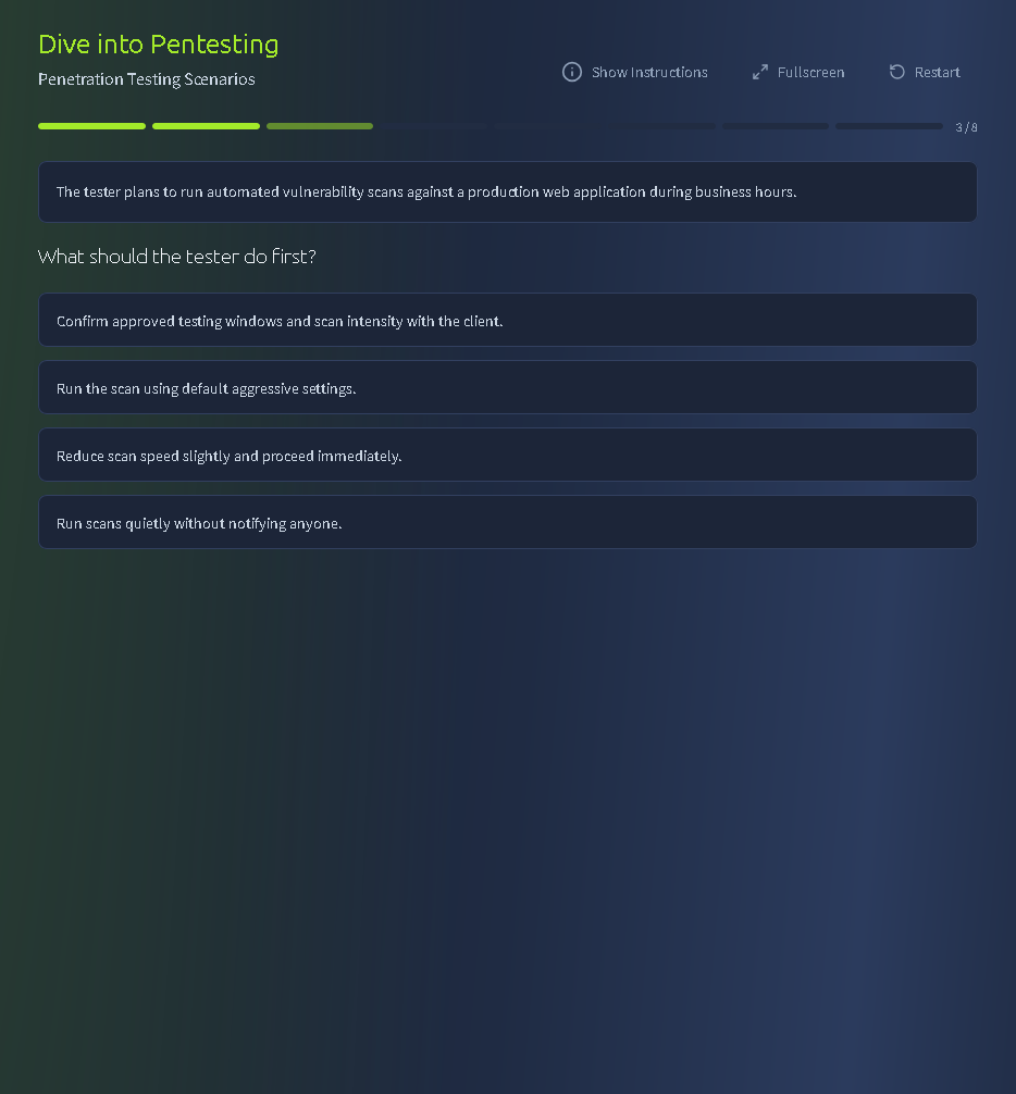 Scenario 3: Testing Windows