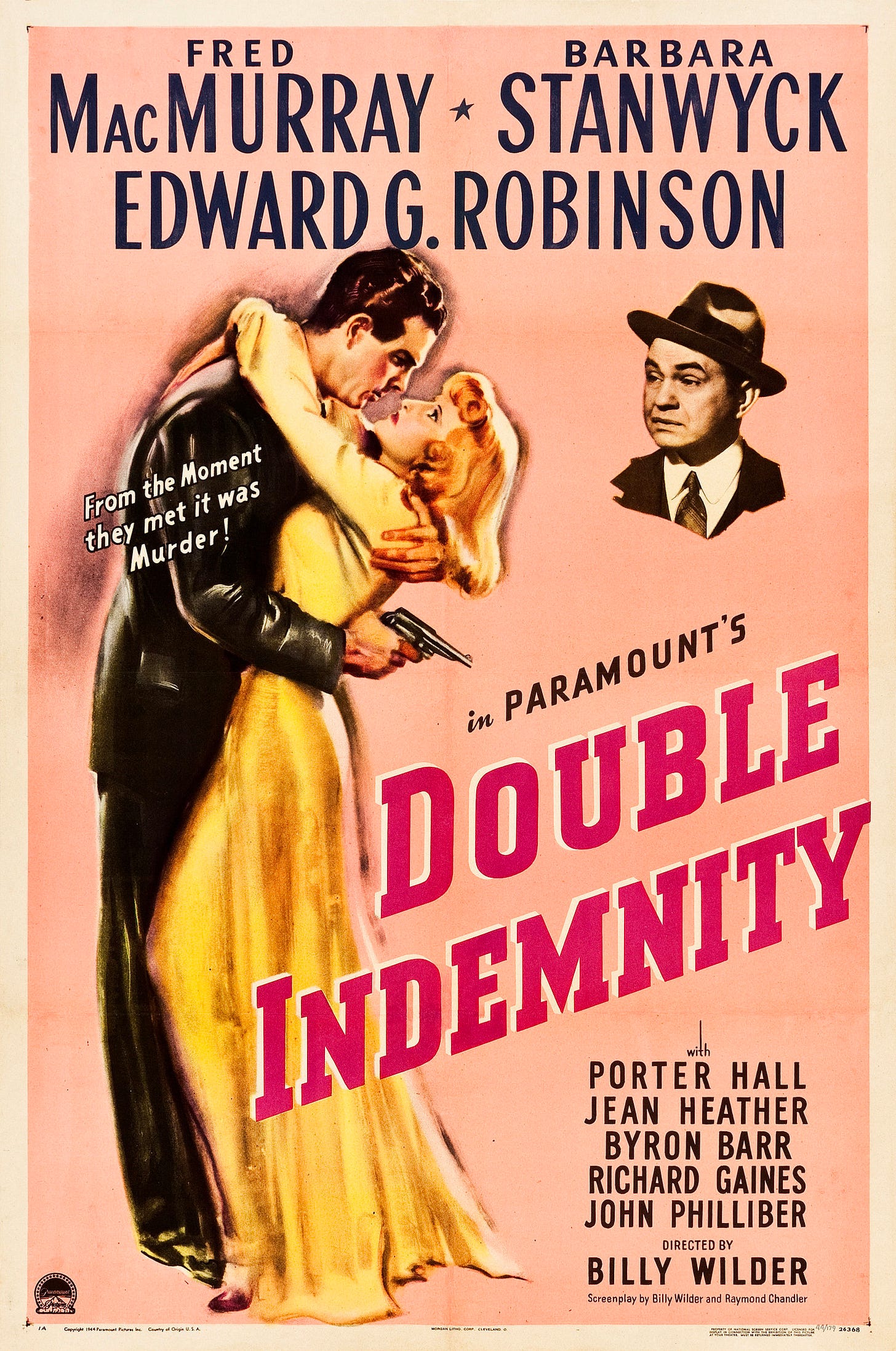 Double indemnity (1944) film poster