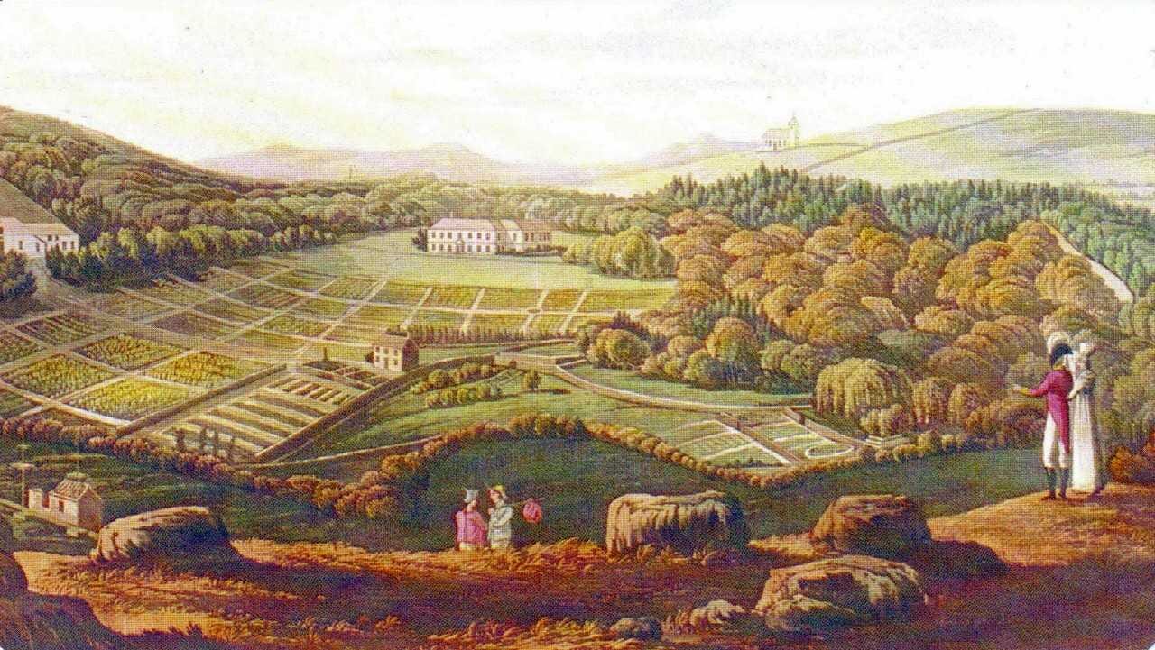 Plantation House, 1819, showing Chinese people (lower middle)
PAGE=#258 The Chinese Labourers: 1810-1836
SITE=Saint Helena Island Info