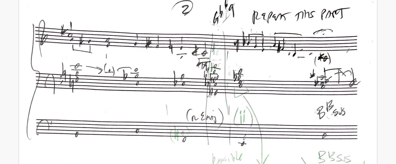 A sheet of music with hand written notes

AI-generated content may be incorrect.