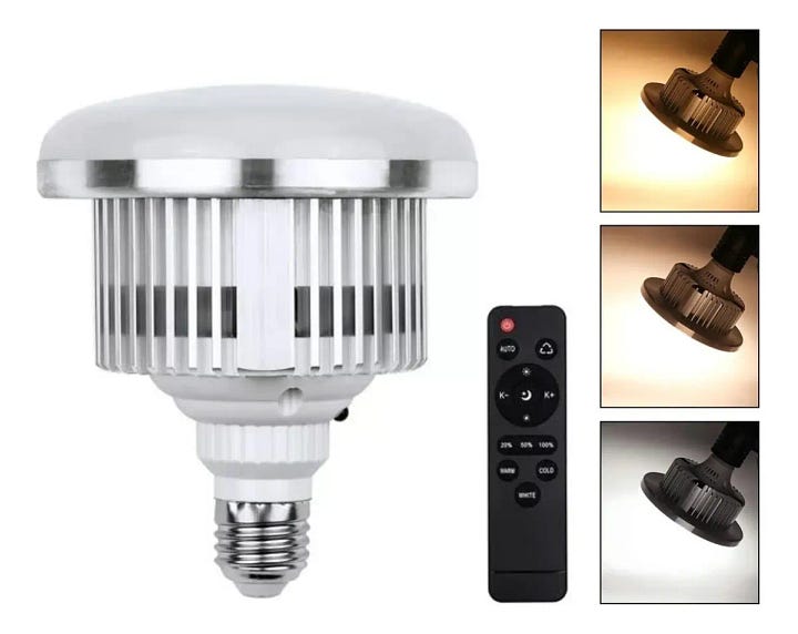 Tripé, 2,10 | Soquete E27 duplo | 2x LED 50W com controle de WB